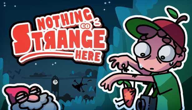 Nothing Strange Here official promotional artwork showing the journalist and a garden gnome